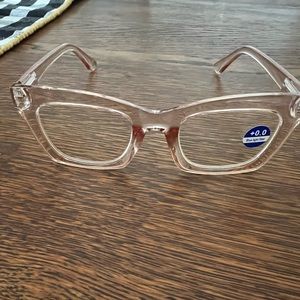 Clear pink woman’s fashion glasses